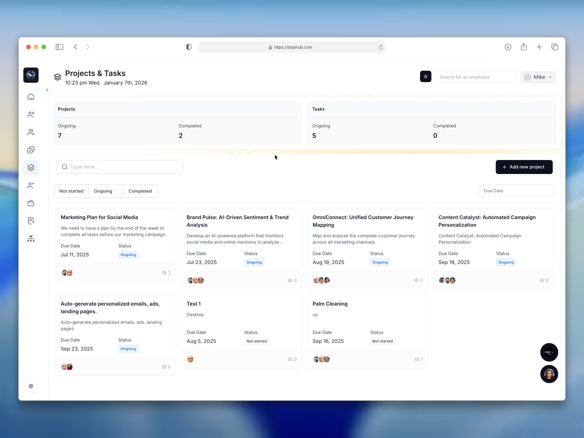 Project Details/Tasks Page