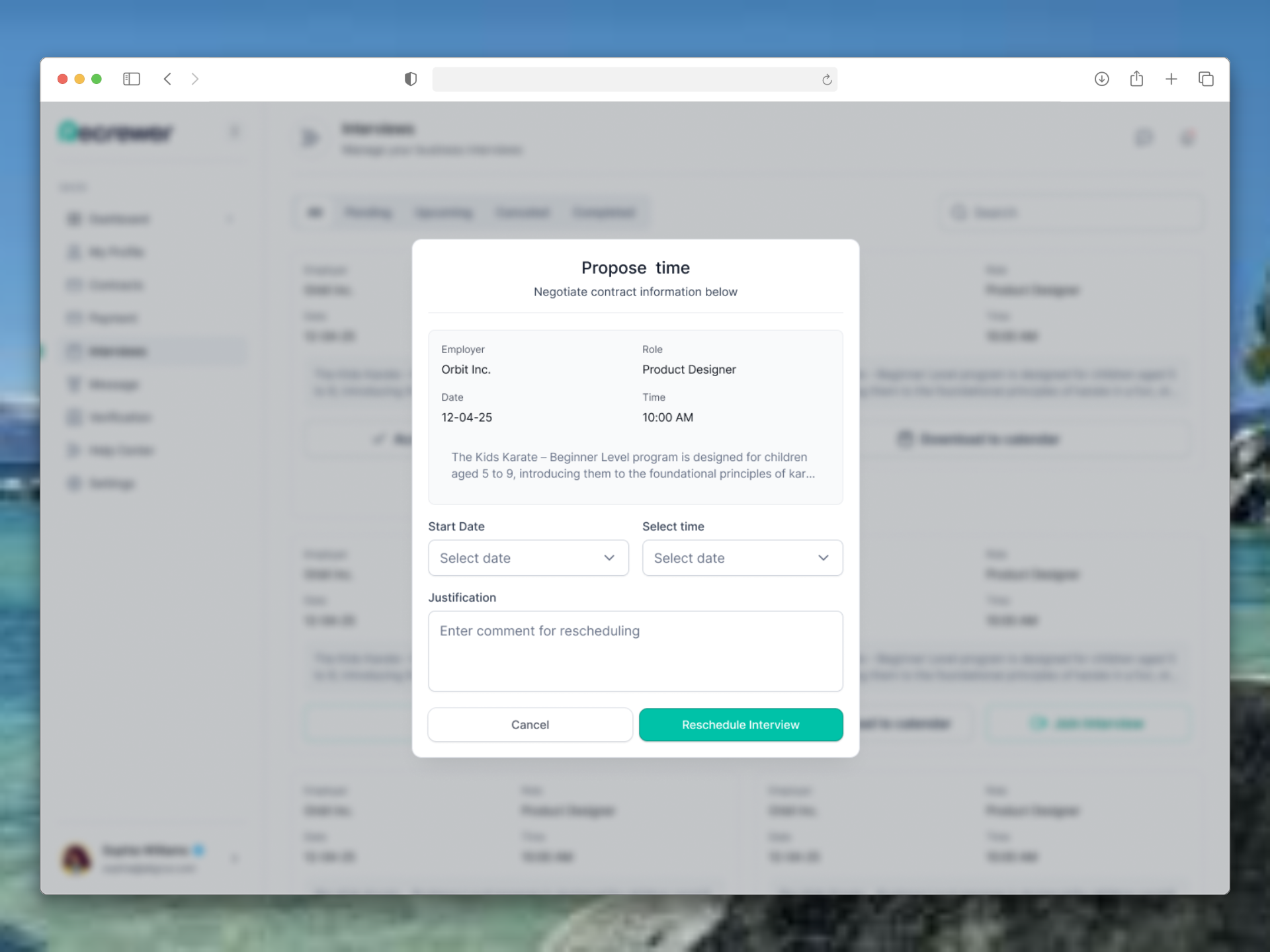 Interview Rescheduling