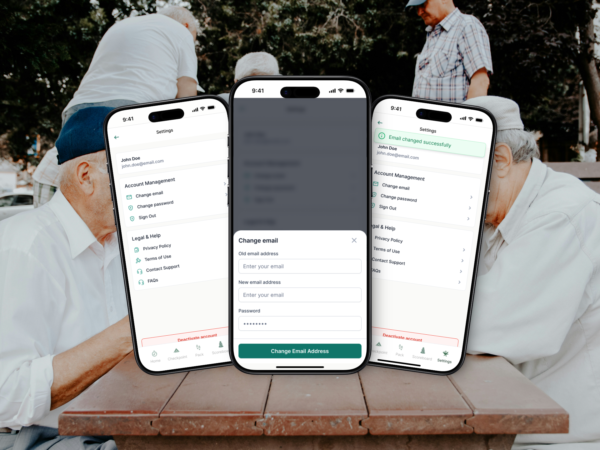 Settings -> Email Change Process